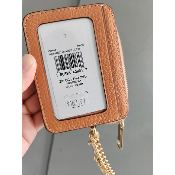 Coach x Observed By Us Zip Card Case | Gold Faded Orange CU404 — New - Picture 2 of 3